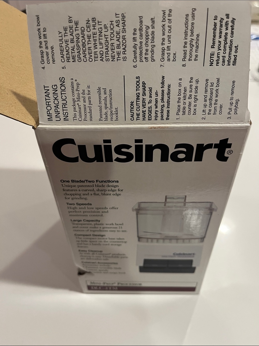 New In Box Cuisinart White and Black Mini-Prep Processor 21 oz capacity DLC-1TM - Picture 6 of 8